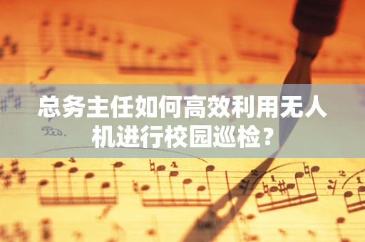 总务主任如何高效利用无人机进行校园巡检？