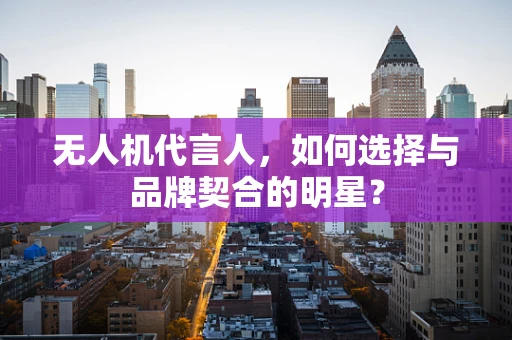 无人机代言人，如何选择与品牌契合的明星？