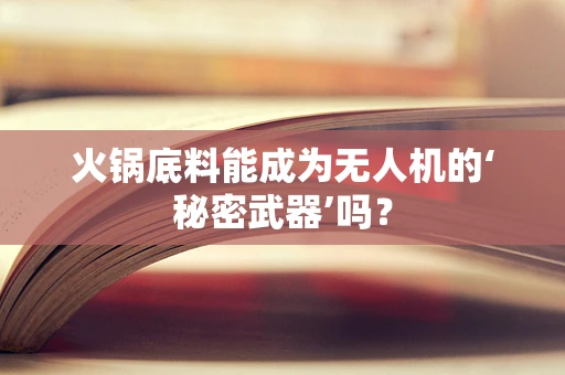 火锅底料能成为无人机的‘秘密武器’吗？