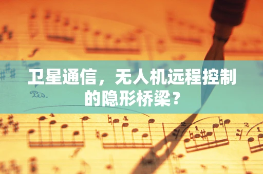 卫星通信，无人机远程控制的隐形桥梁？