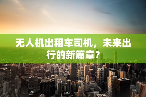 无人机出租车司机，未来出行的新篇章？