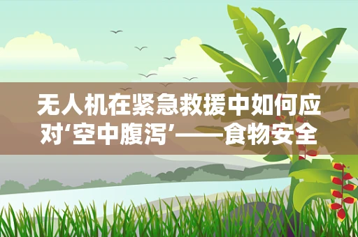 无人机在紧急救援中如何应对‘空中腹泻’——食物安全与飞行安全的新挑战？