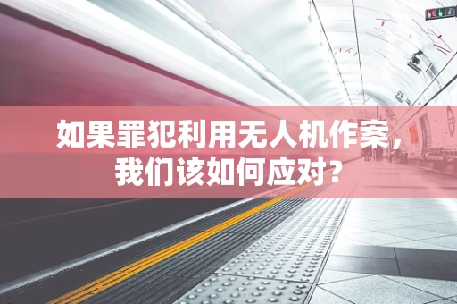 如果罪犯利用无人机作案，我们该如何应对？