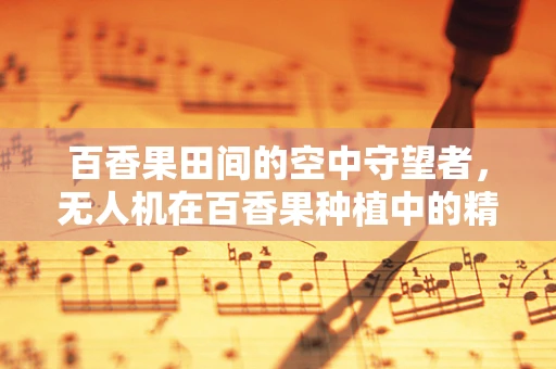 百香果田间的空中守望者，无人机在百香果种植中的精准监测挑战