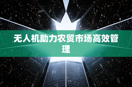 无人机助力农贸市场高效管理