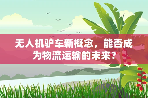 无人机驴车新概念，能否成为物流运输的未来？