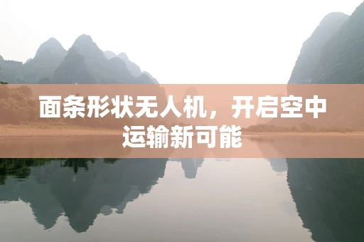 面条形状无人机，开启空中运输新可能