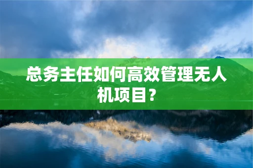 总务主任如何高效管理无人机项目？
