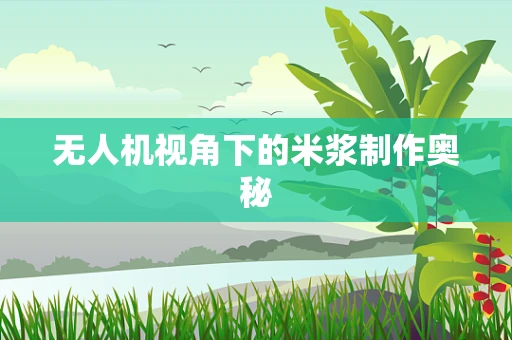 无人机视角下的米浆制作奥秘