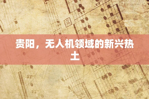 贵阳，无人机领域的新兴热土