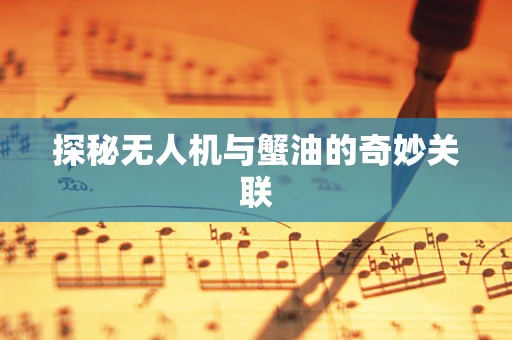 探秘无人机与蟹油的奇妙关联